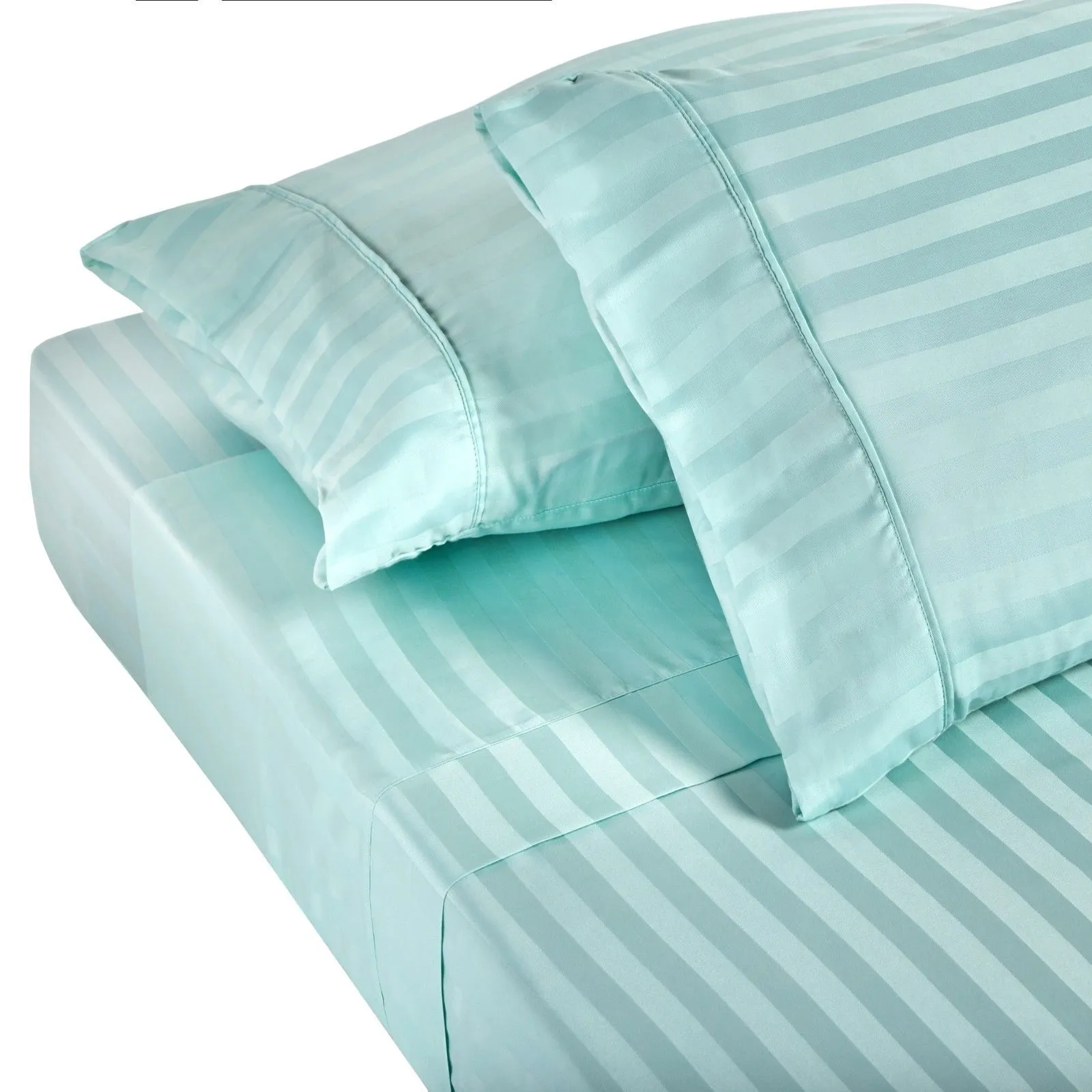 1200TC Sateen Damask Stripe Sheet Set - Queen, Royal Comfort