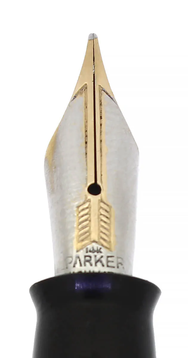 1951 PARKER AZURE PEARL VACUMATIC FOUNTAIN PEN F-BBB 2.12MM FLEX NIB RESTORED