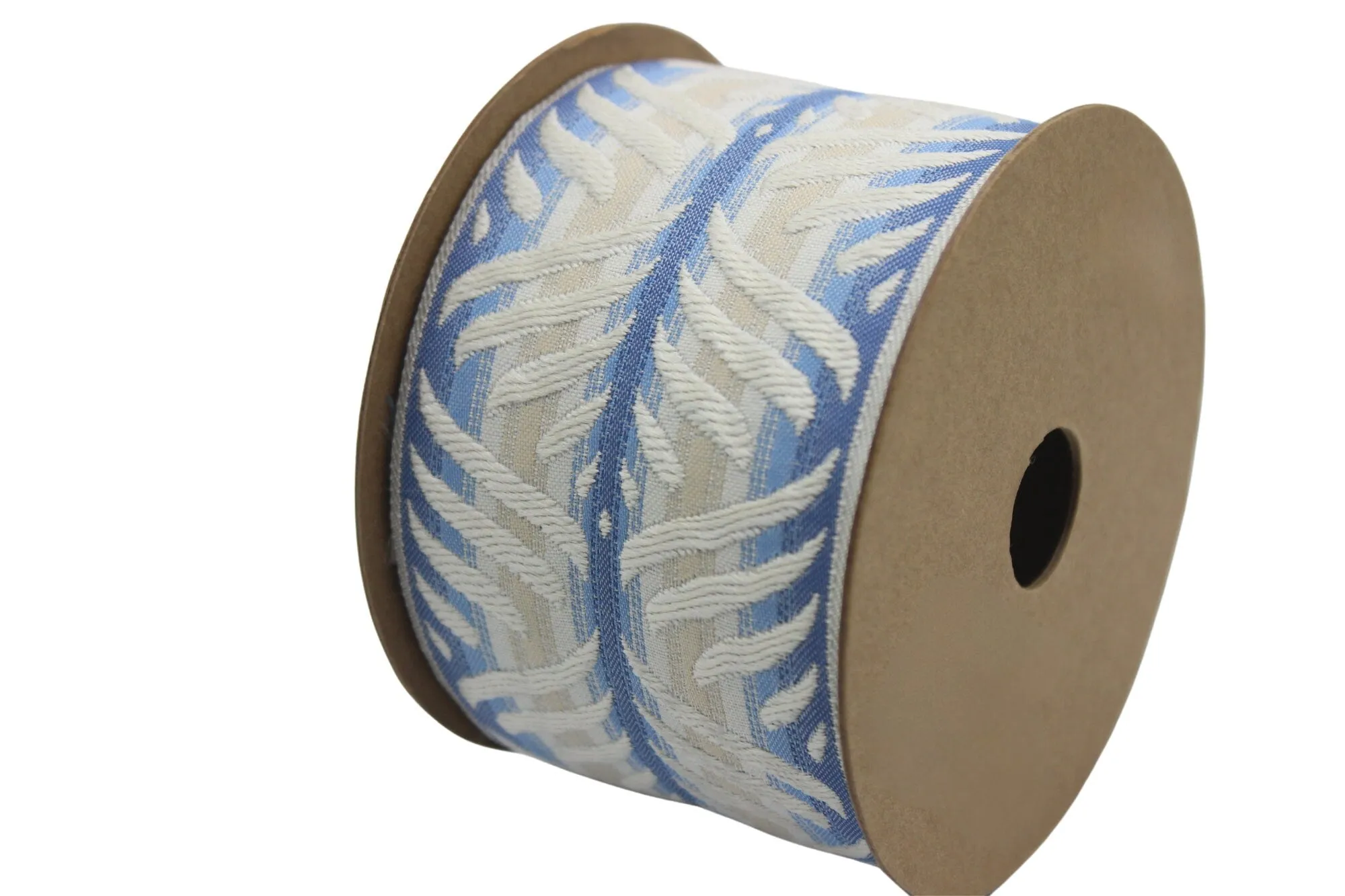 2.67" Leaf Trim Tape, Upholstery Trim, Fabric Trimmings, Drapery Banding Trim Tape, Jacquard Ribbon, curtain trim ideas 214 V4