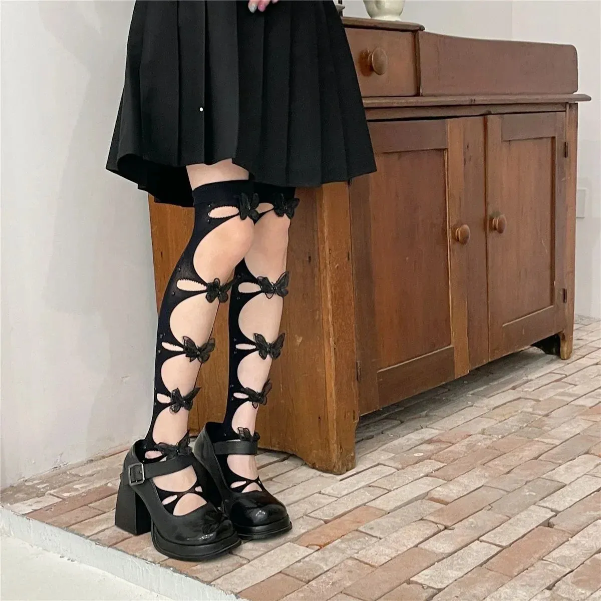 3D Butterfly Cut-Out Stockings