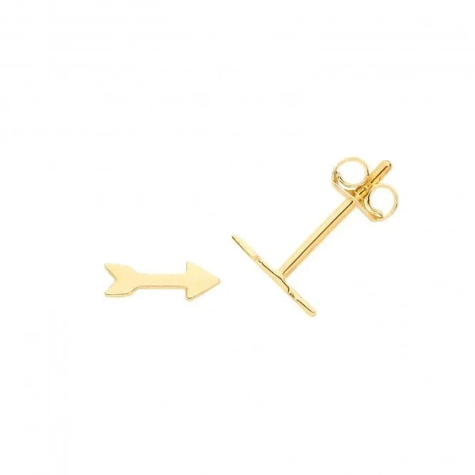 9ct Yellow Gold Arrow Studs ES690