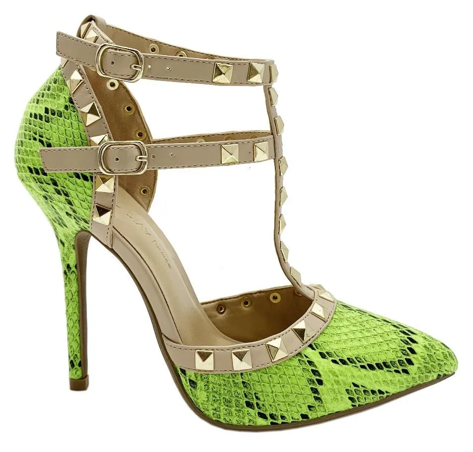 ADORA-180 SNAKE BITE STUDDED DESIGNER SEXY STILETTOS HEELS