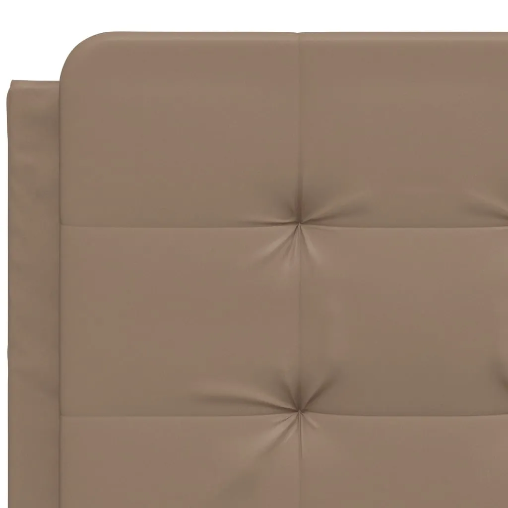 Bed Frame with Headboard Cappuccino 140x200 cm Faux Leather