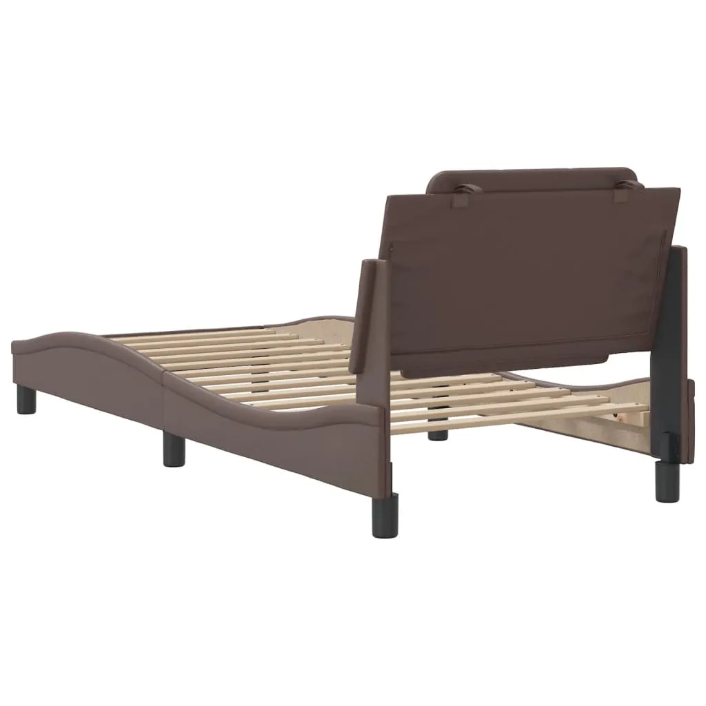 Bed Frame without Mattress Brown 90x200 cm Faux Leather