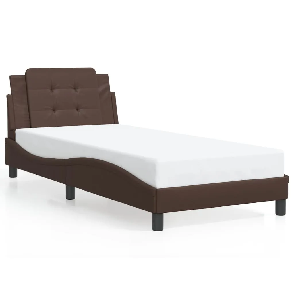 Bed Frame without Mattress Brown 90x200 cm Faux Leather