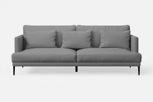 Bisceglie 3 Seater Sofa Grey Leather