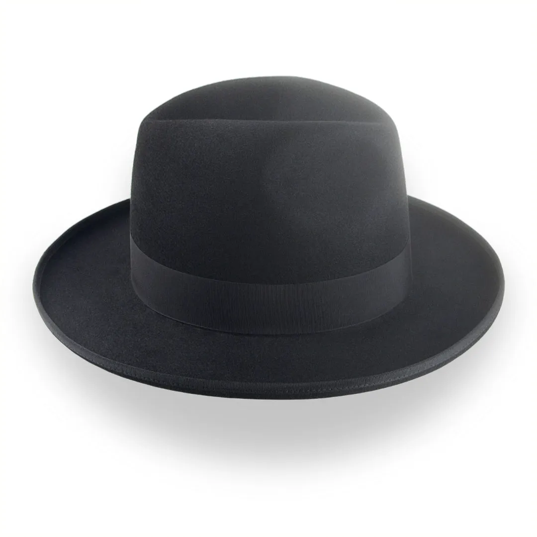 Black Rolled Brim Fedora - Custom Luxury Hat | The Williams