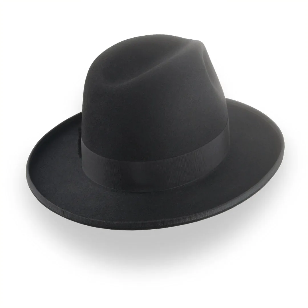 Black Rolled Brim Fedora - Custom Luxury Hat | The Williams