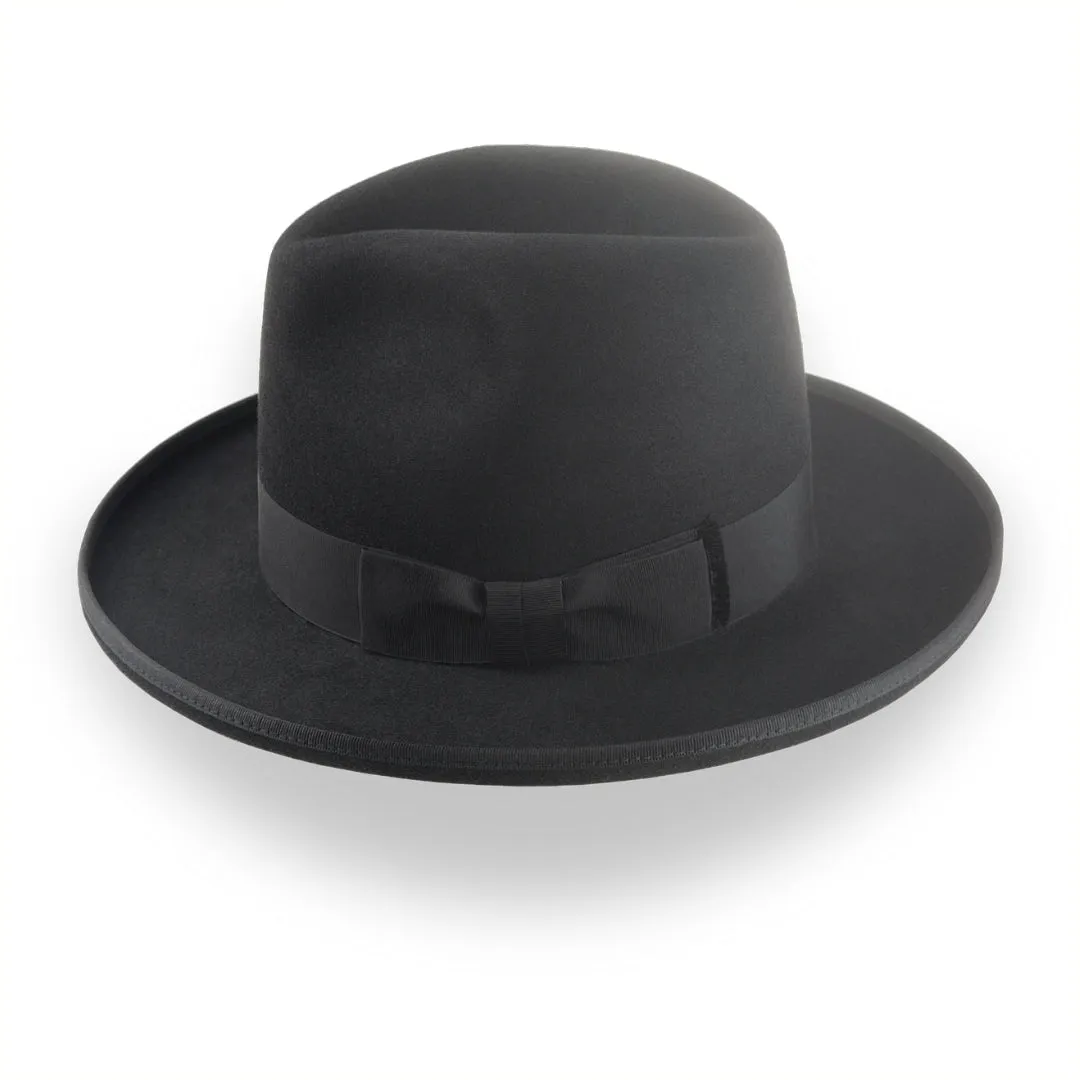 Black Rolled Brim Fedora - Custom Luxury Hat | The Williams