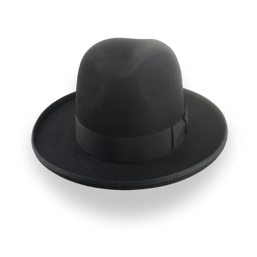 Black Rolled Brim Fedora - Custom Luxury Hat | The Williams