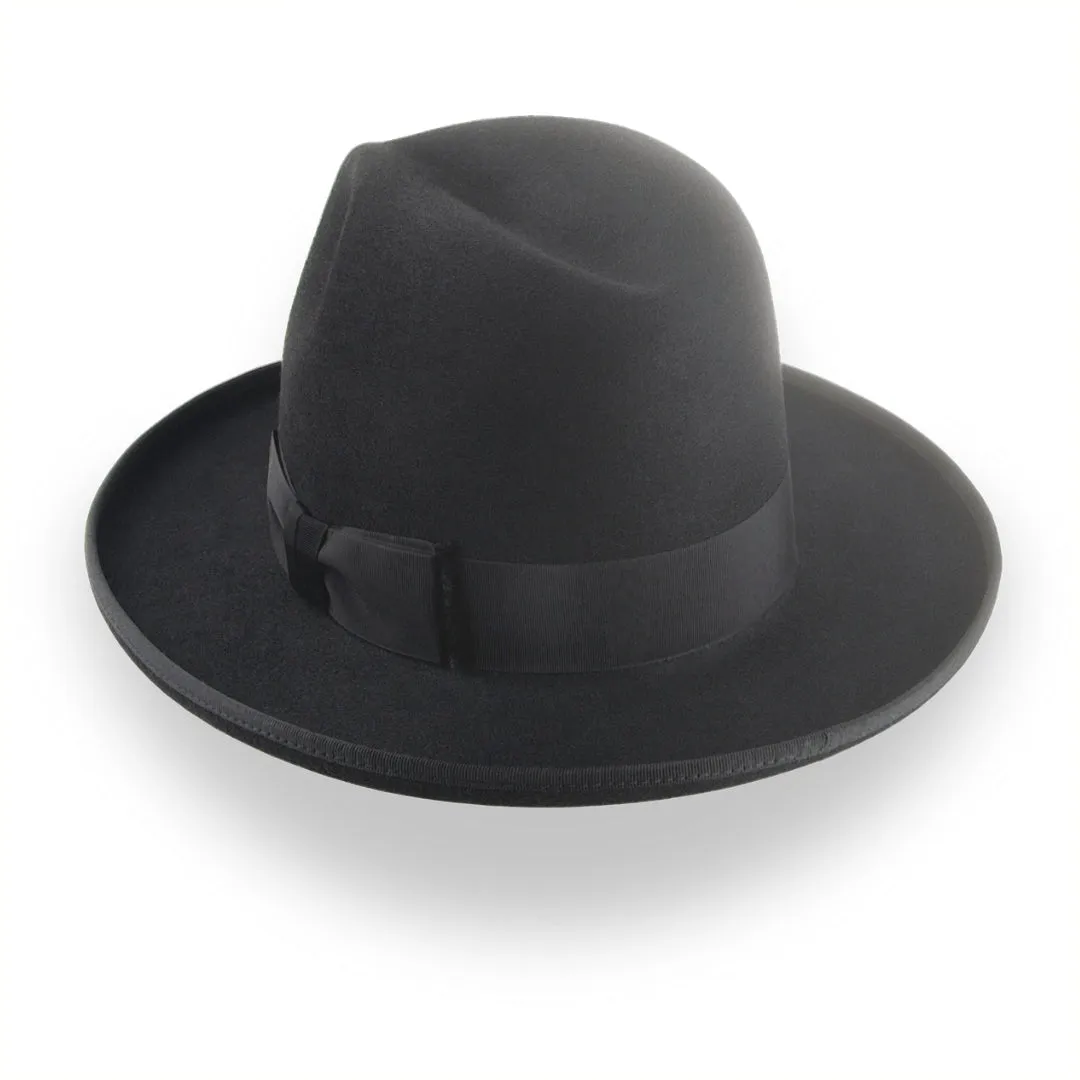 Black Rolled Brim Fedora - Custom Luxury Hat | The Williams