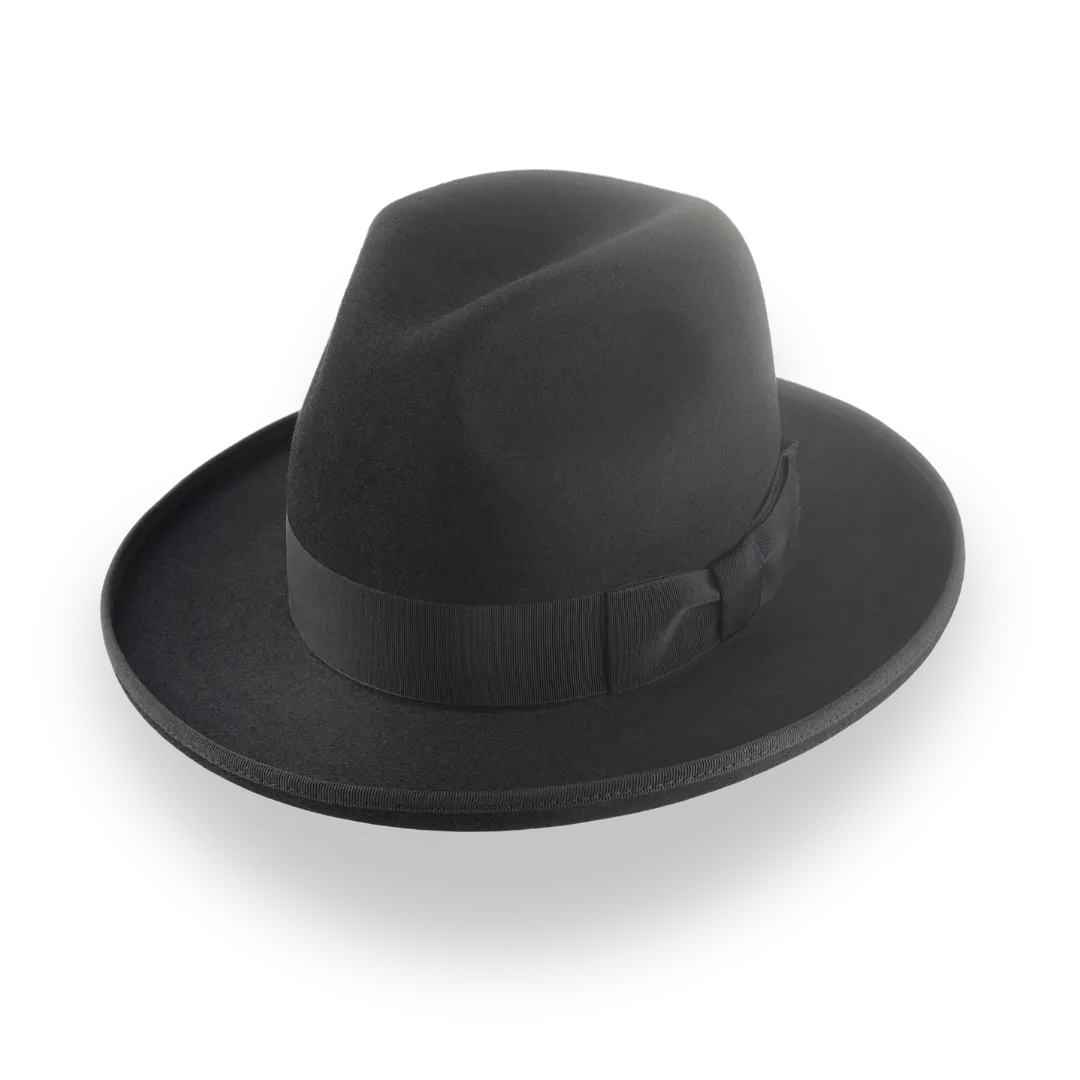 Black Rolled Brim Fedora - Custom Luxury Hat | The Williams