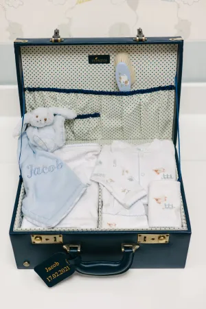 Blue sheep baby keepsake gift set