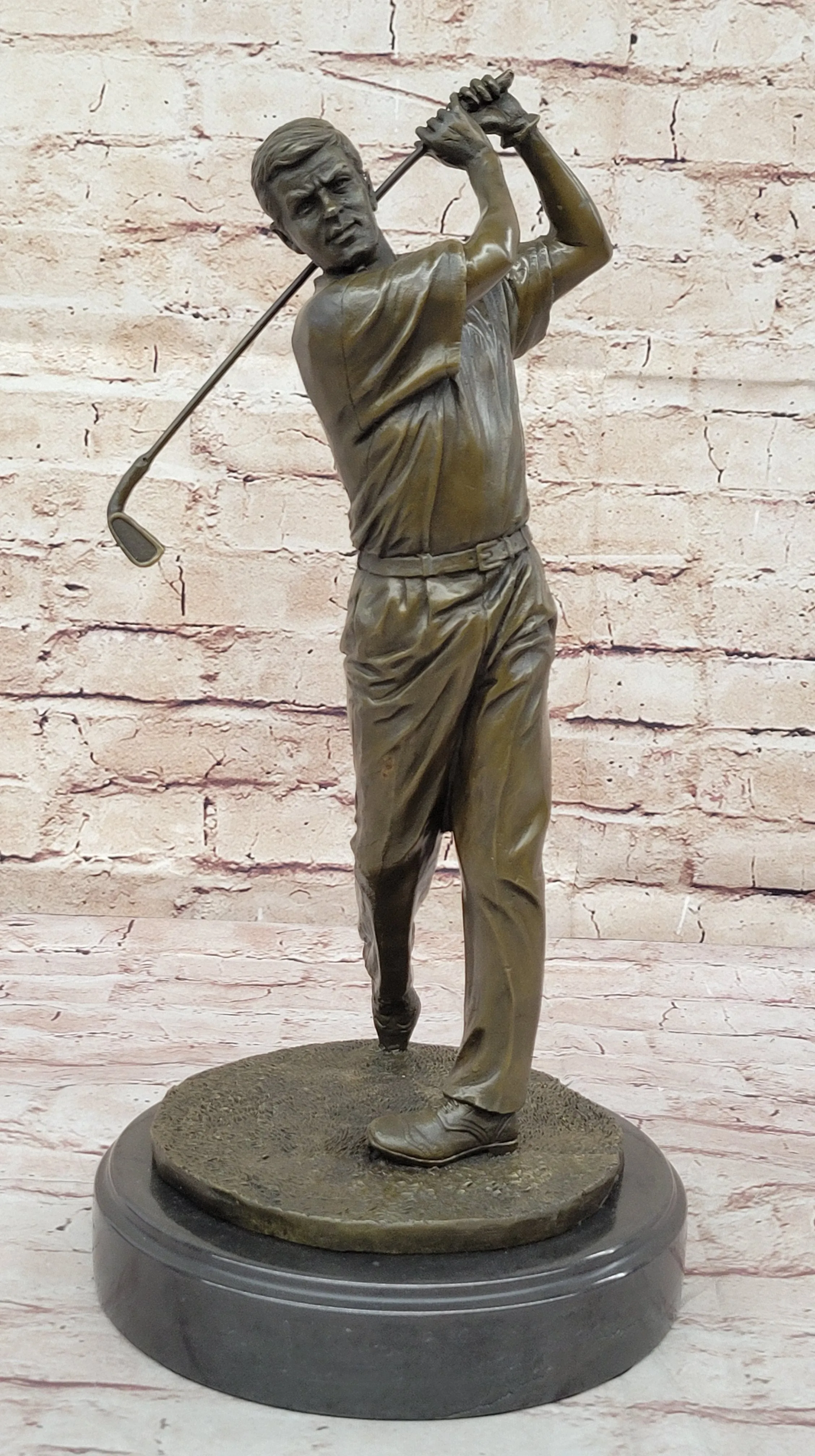 Bobby Jones Classic Golfer Art Bronze Marble Statue Golf Club Pro Shop Sculpture