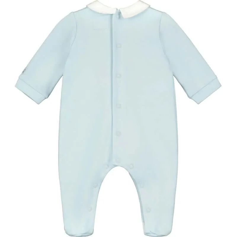 Boys Blue Cotton Gathered Babygrow