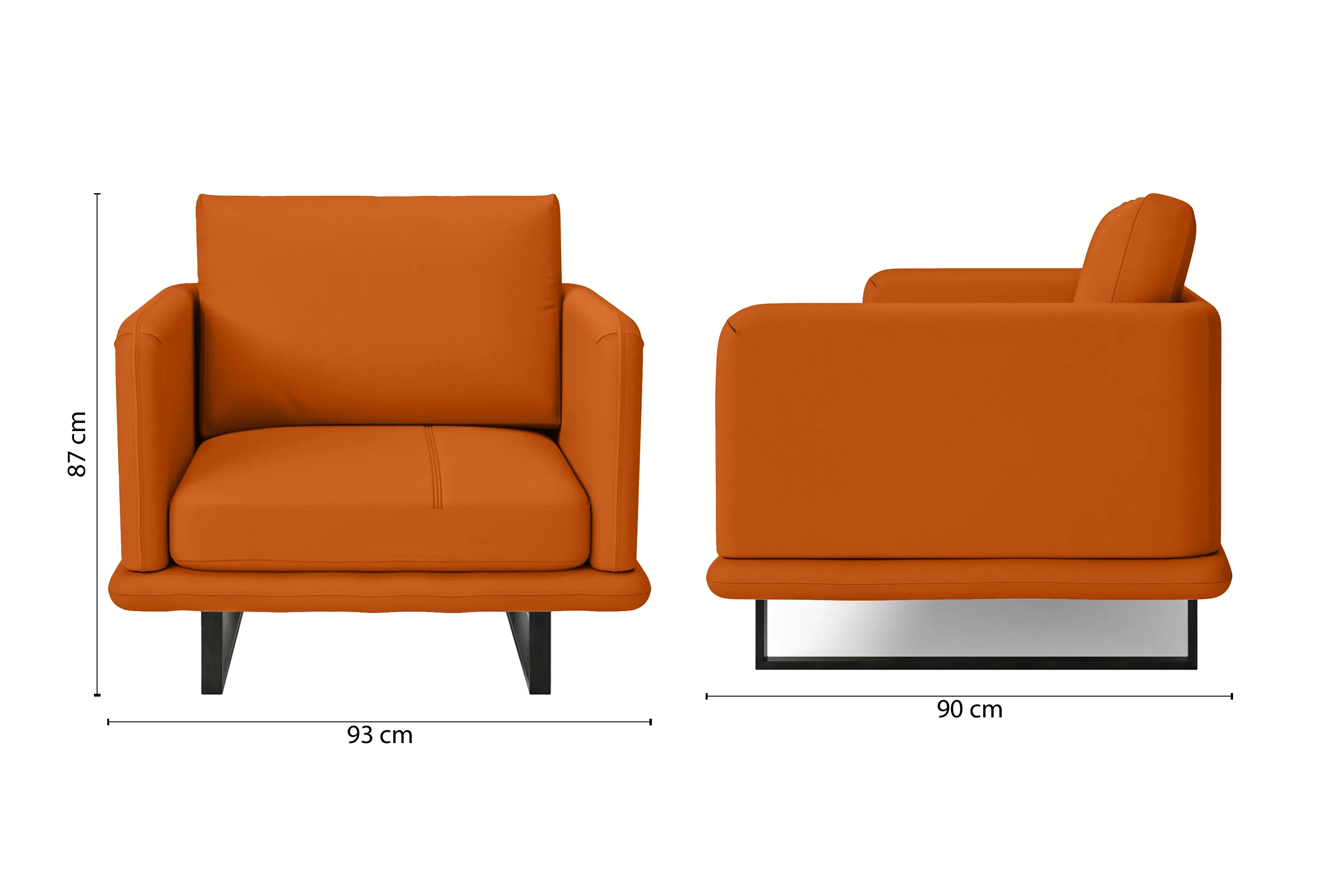 Calabria Armchair Orange Leather