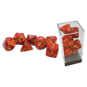 Chessex - 7-Set Mega Hedrals: Scarab Scarlet/Gold