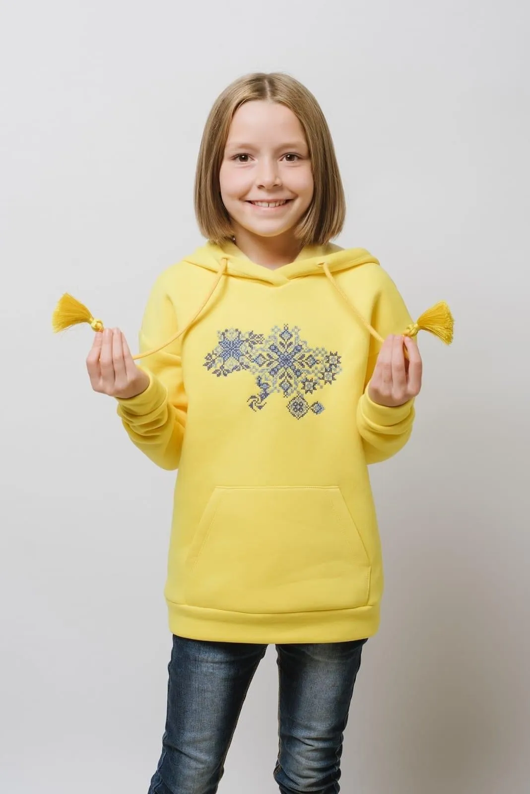 Children's Yellow Hoodie "Etno"