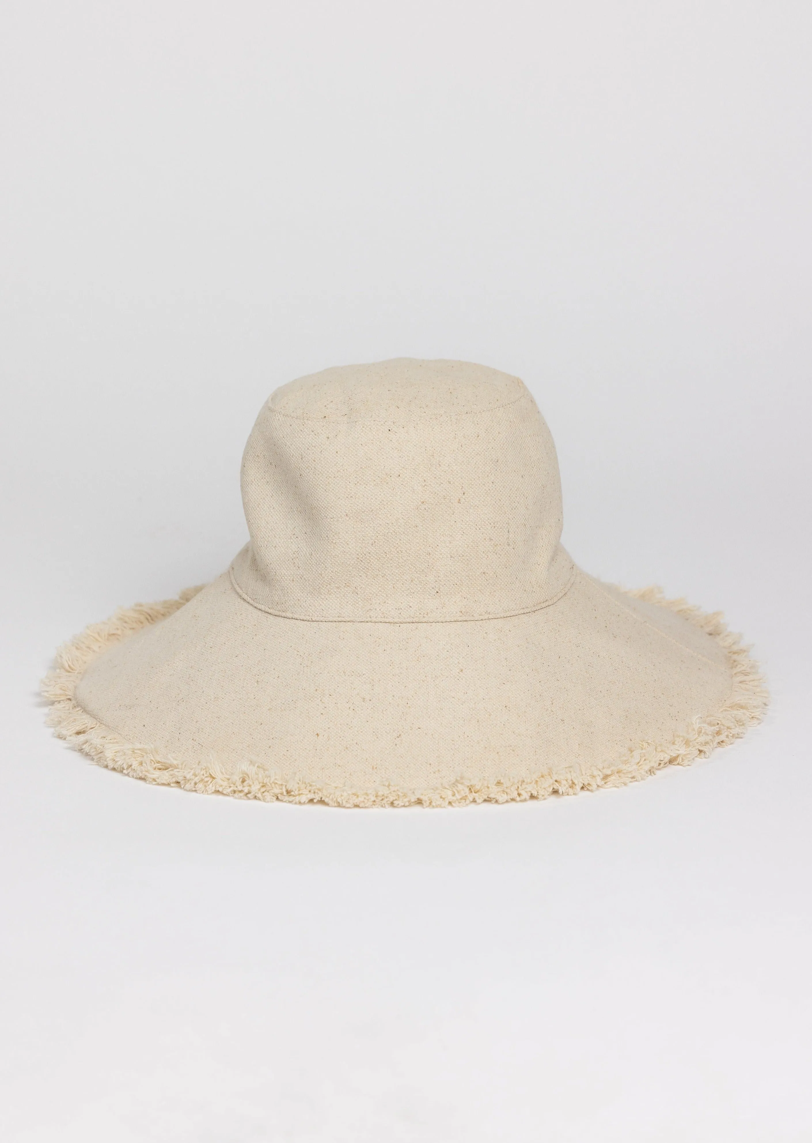 Custom Embroidered Canvas Packable Sun Hat- Natural