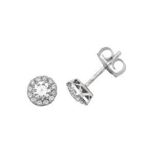 Diamond Jewellery 18K White Gold Diamond Stud Earrings EDQ169W