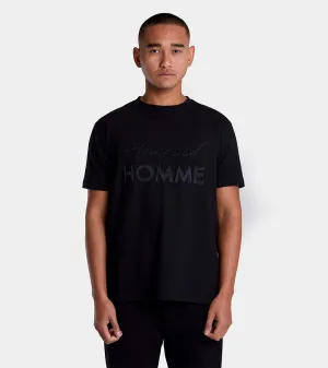 Embroidered Android Homme T-Shirt | Black AHTA234-07