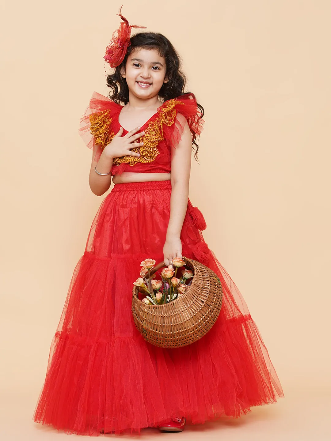 Girls Embroidered Ready To Wear Lehenga & Blouse - Bitiya By Bhama