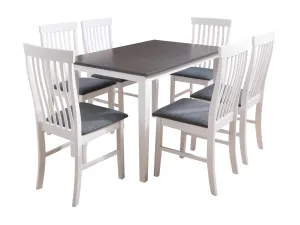 Grey and White Dining Set, 7pc