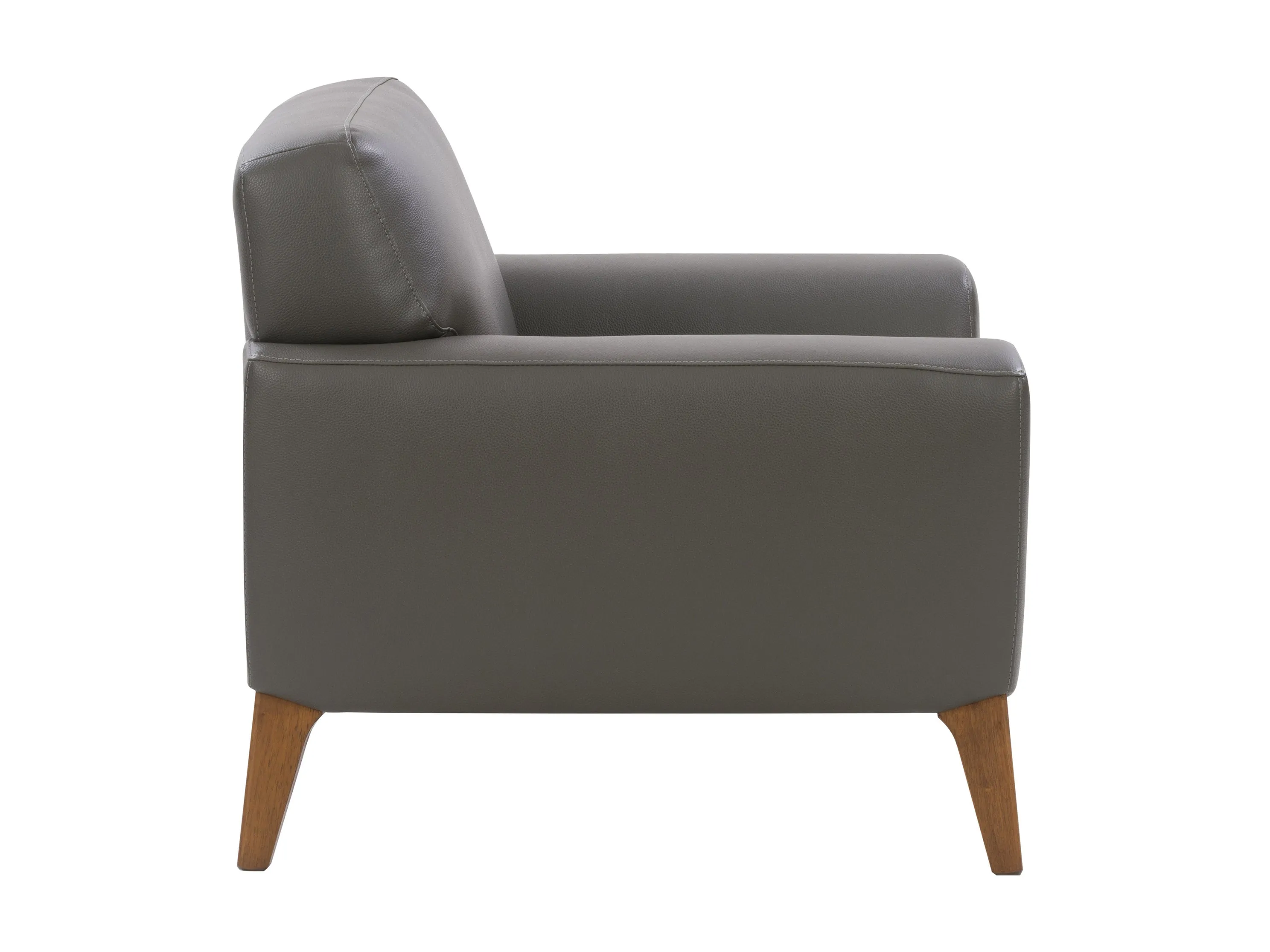 Grey Faux Leather Arm Chair