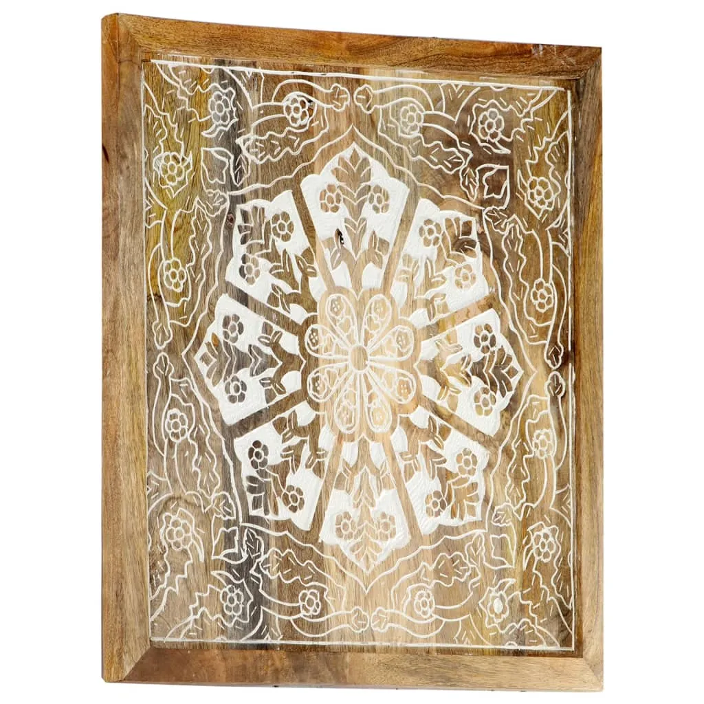 Hand-Carved Wall Panels 2 pcs Solid Mango Wood 60x60x2.5 cm