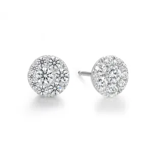 Hearts on Fire Tessa Circle 18k White Gold and Diamond Cluster Studs - .33 ctw