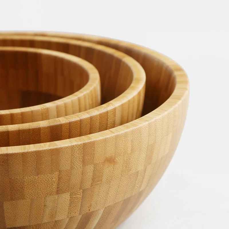 Household Salad Wooden Bowl Stirring Chinese Medicine Mask Bamboo Bowl Bamboo Wooden Large And Noodles Wooden Basin Lettering