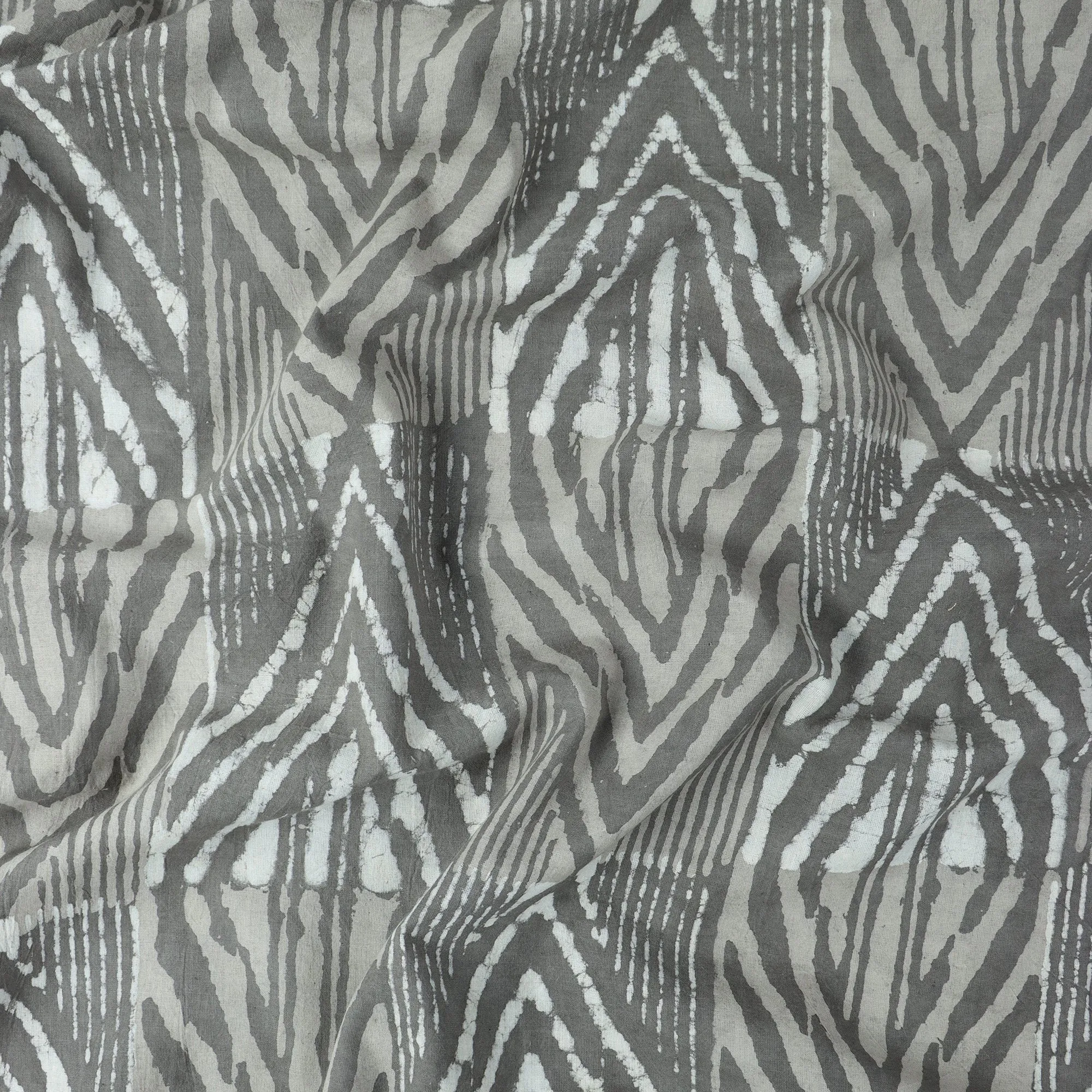 Ikat Hand Block Printed Voile Pure Cotton Fabric