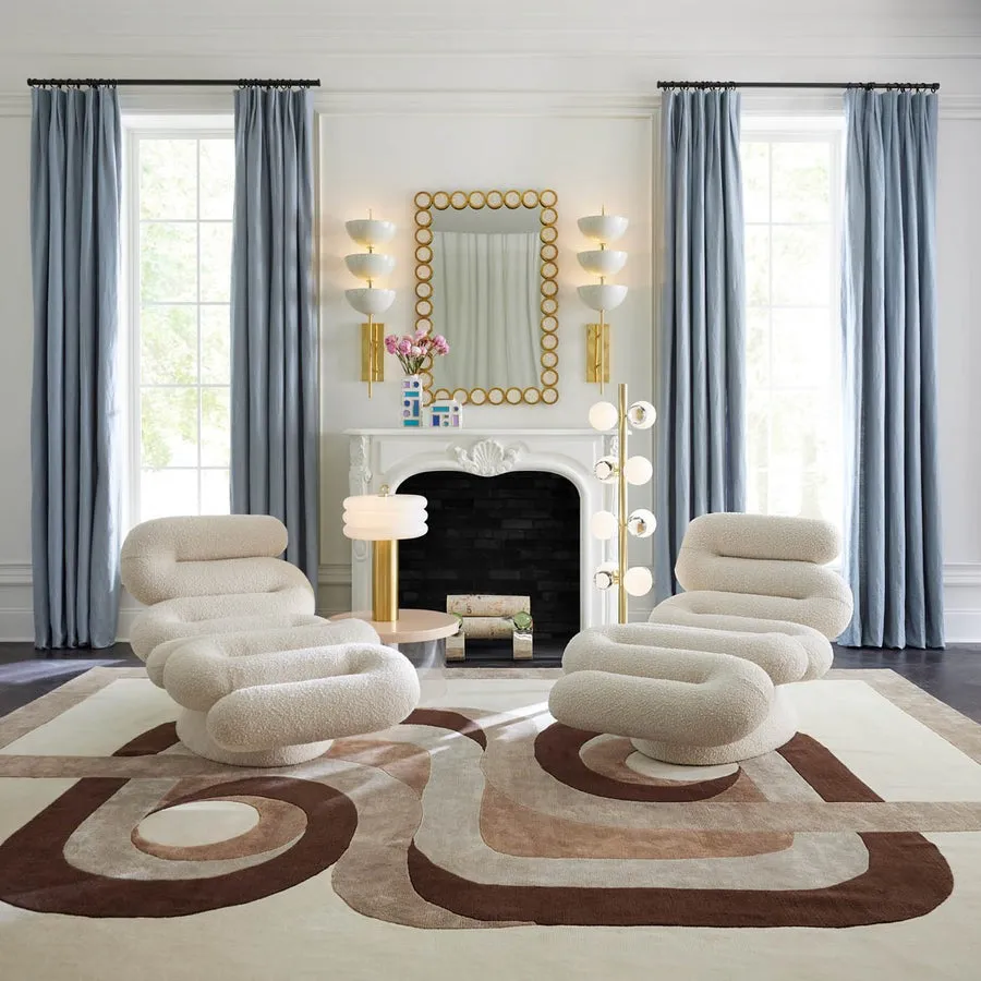 Jonathan Adler Serpentine Chaise – Olympus Oatmeal Bouclé