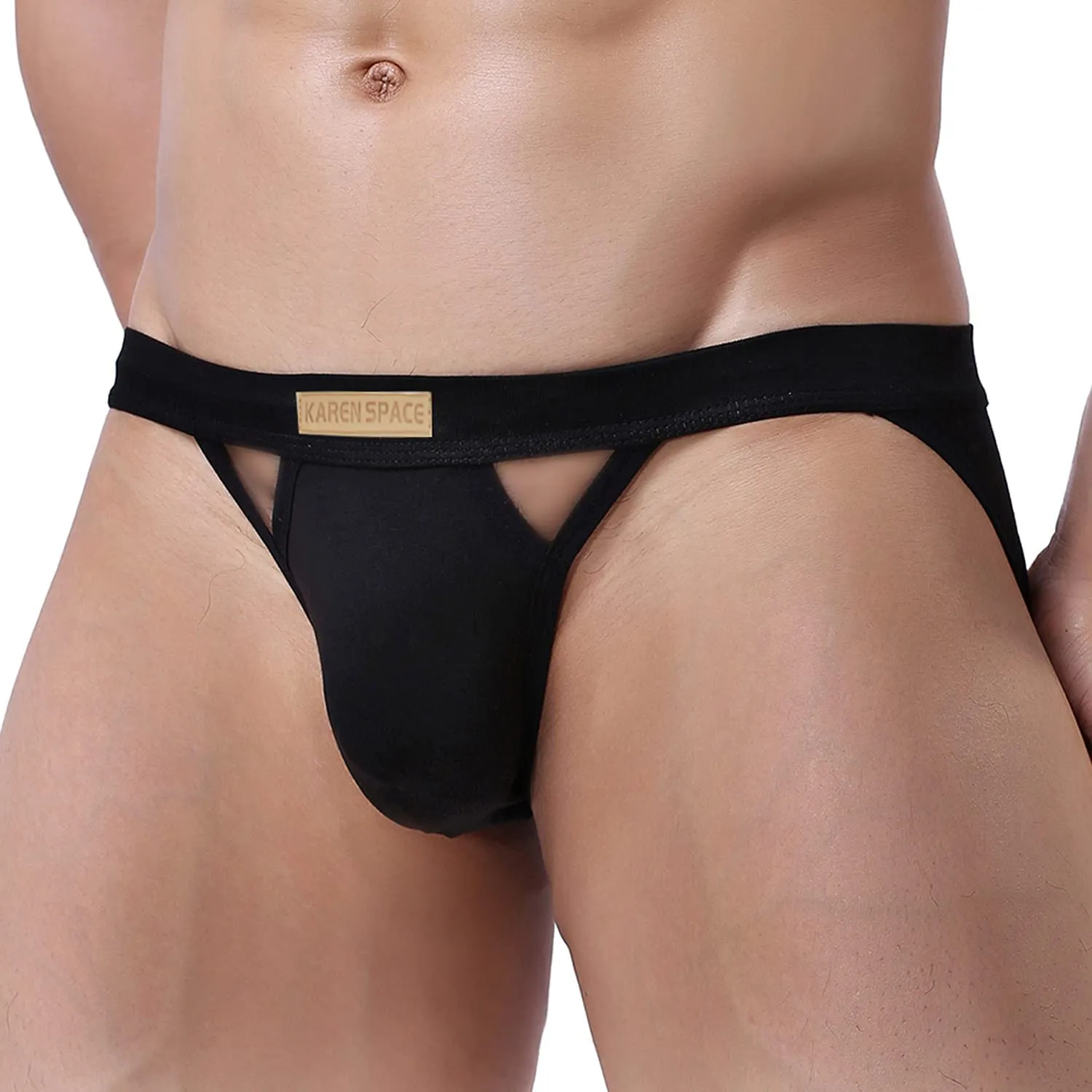 Karen Space Cotton Spandex Jockstrap | Stretch | Black | Airy Comfort