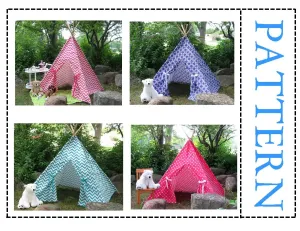 Kids Teepee Play Tent Sewing Pattern, Suitable for all fabric prints