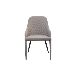 Kosta Dark Grey Leather Dining Armchair