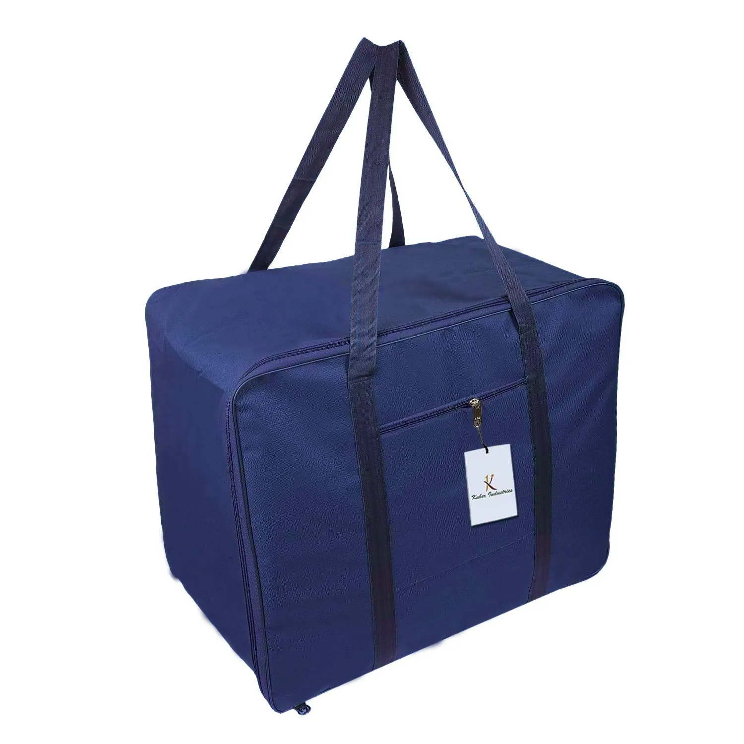 Kuber Industries 2 Pieces Rexine Jumbo Attachi Bag Travel Handbag Storage Carrying Bag, Blanket Cover, Duffle, Travel Multi-Purpose Bag (Royal Blue & Blue) CTKTC134736