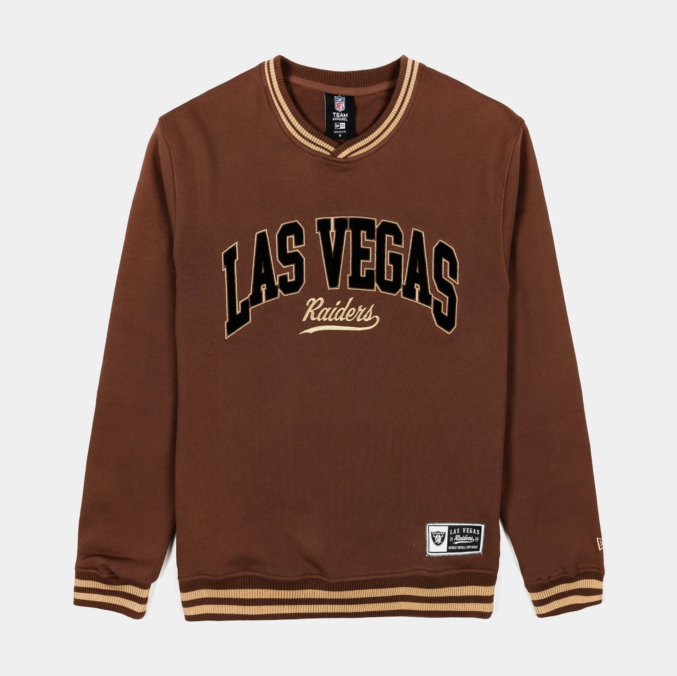 Las Vegas Raiders Letterman Mens Crew (Brown)