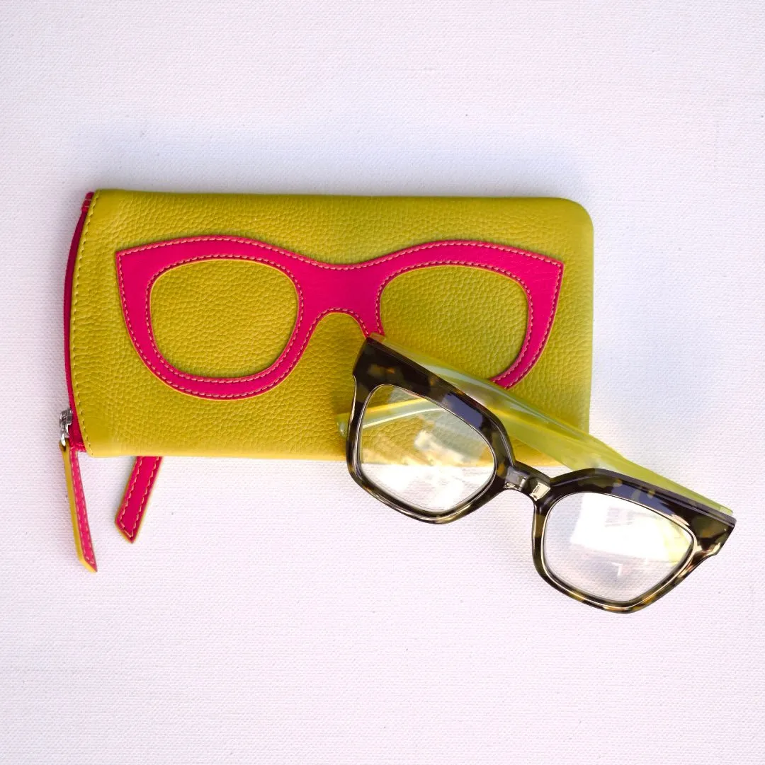 Leather Eyeglass Case with Frame Design