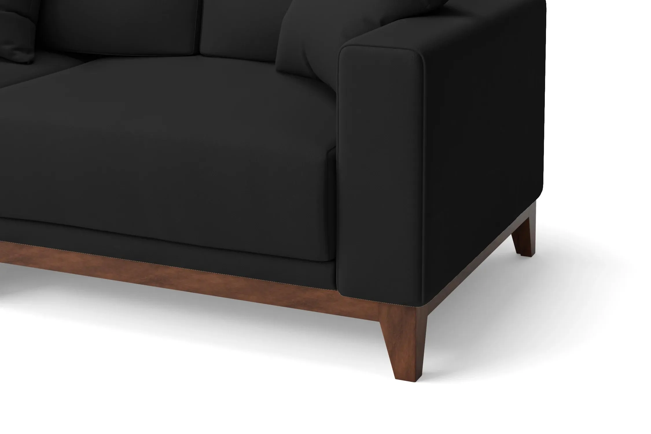 Lucca 4 Seater Sofa Black Leather