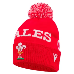 Macron Wales WRU 24/25 Red WALES Pom Pom Beanie