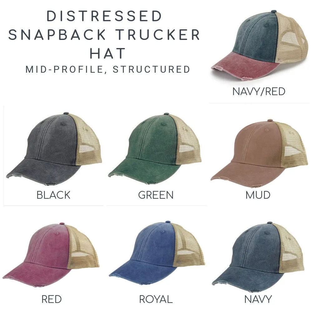 Maine Hat | Distressed Snapback Trucker | state cap | many color choices