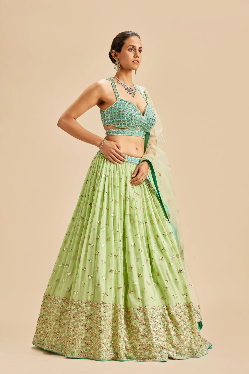 Mint Green Lehenga Set