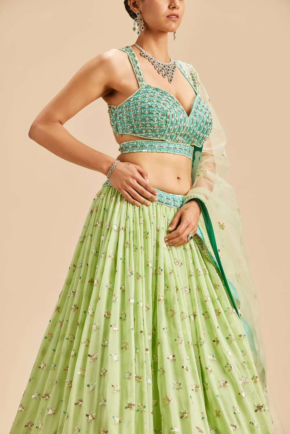 Mint Green Lehenga Set