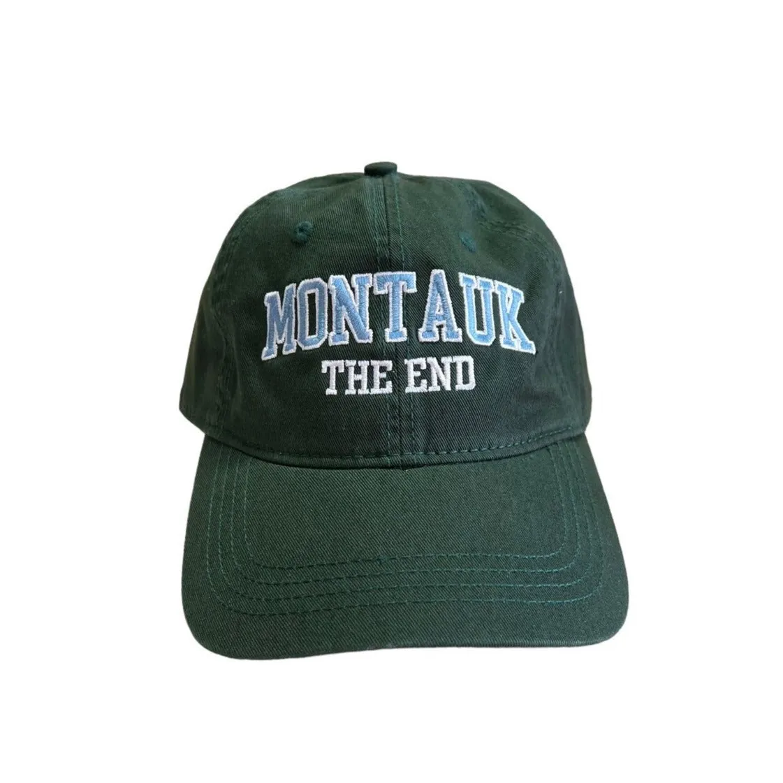 Montauk The End Embroidered Hat in Dark Green