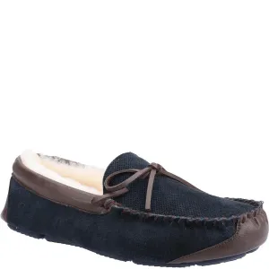 Northwood Sheepskin Moccasin Slippers Navy