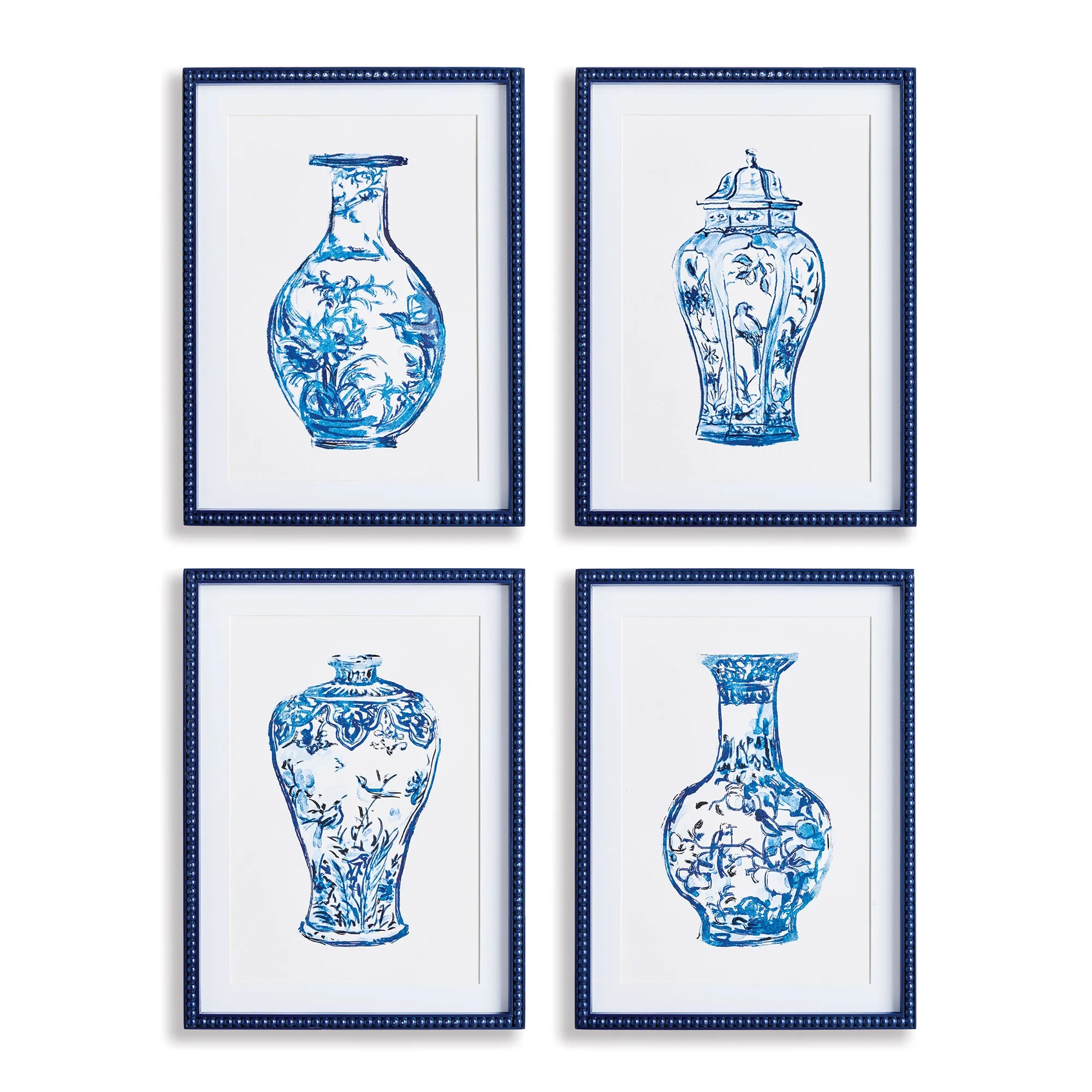 ORNAMENTAL URNS IN BLUE, SET OF 4 BY NAPA HOME & GARDEN