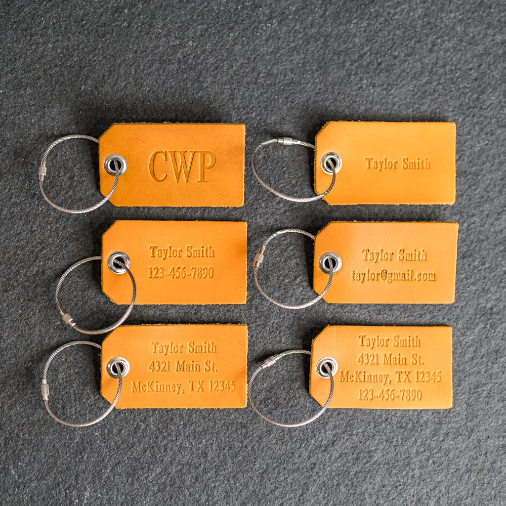 Personalized Leather Luggage Tags