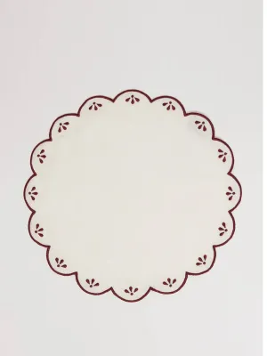 Poppy burgundy placemats, set of 4