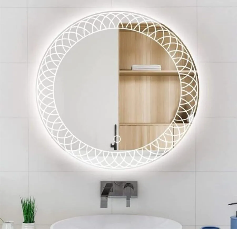 Rida Decors Wall Mirror with 3 LED Lights (Warm,White,Natural White) for Bedroom, Living Room, Dressing Room, Hall, Wash Basin, Round Shape Wall Mounted Makeup Mirror 24x24 inch, Framed